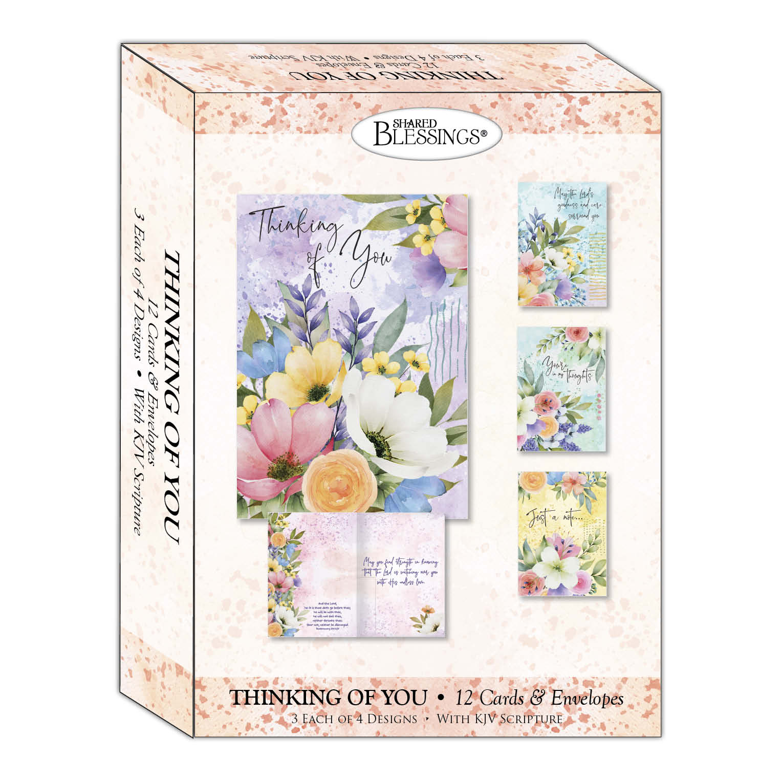Christian Thinking of You Cards by Shared Blessings- Garden's Reflection, 12 Cards and Envelopes