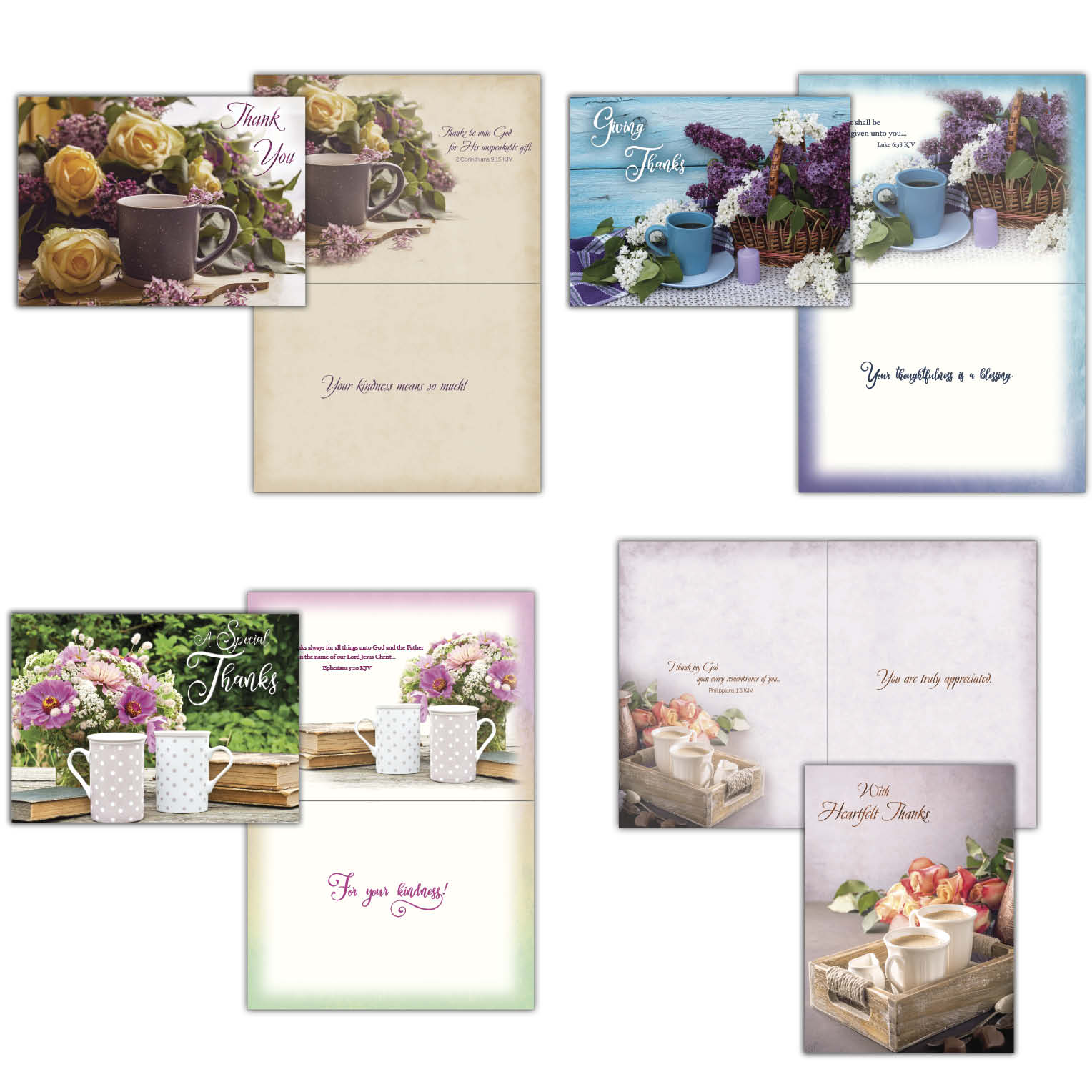 Christian Thank You Cards by Shared Blessings, Tea Time, 12 Boxed Greeting Cards