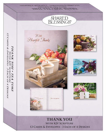 Tea Time Thank You Cards, 12 Boxed Greeting cards by Shared Blessings