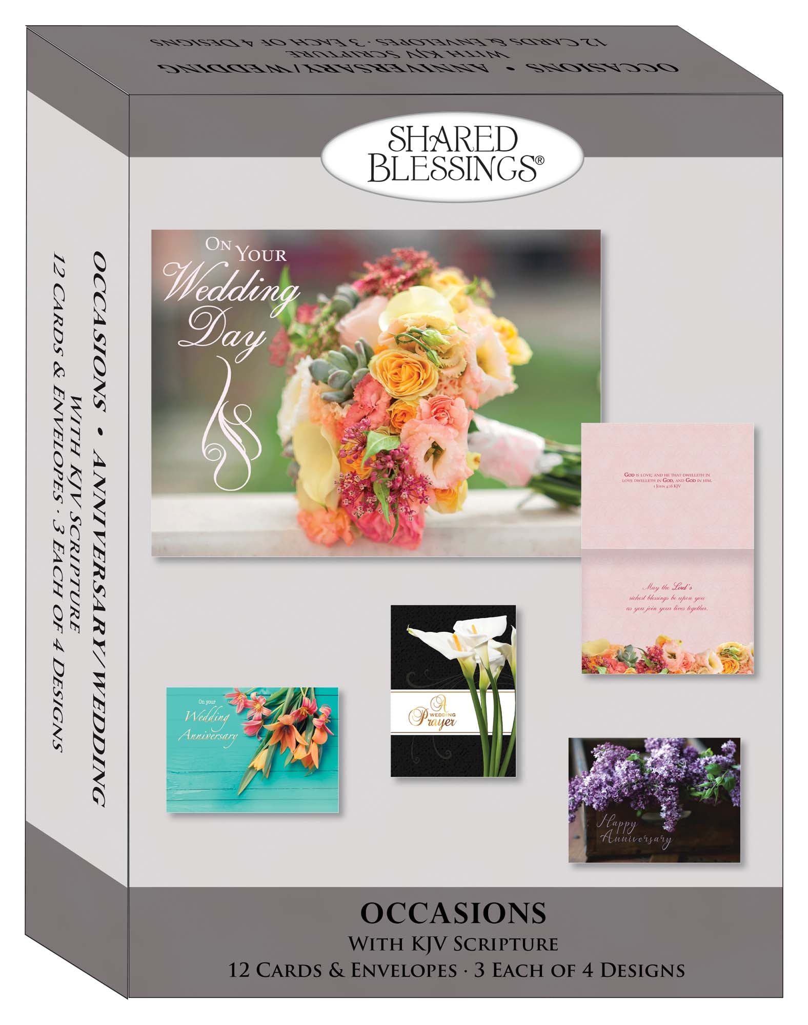 Forever Love Wedding and Anniversary Cards, 12 Boxed Greeting cards by Shared Blessings