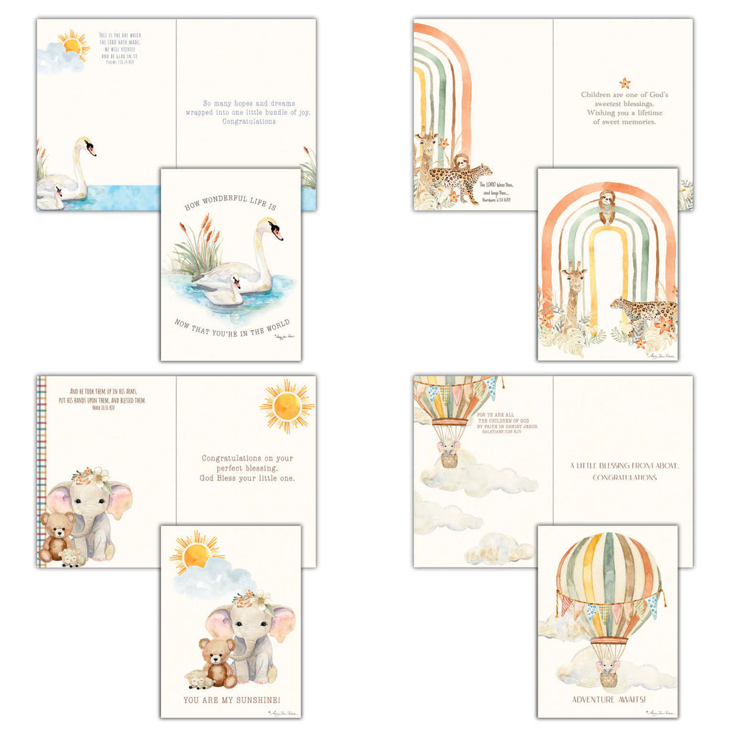 Christian New Baby Cards by Shared Blessings - Bundle of Joy - 12 Assorted New Baby Cards