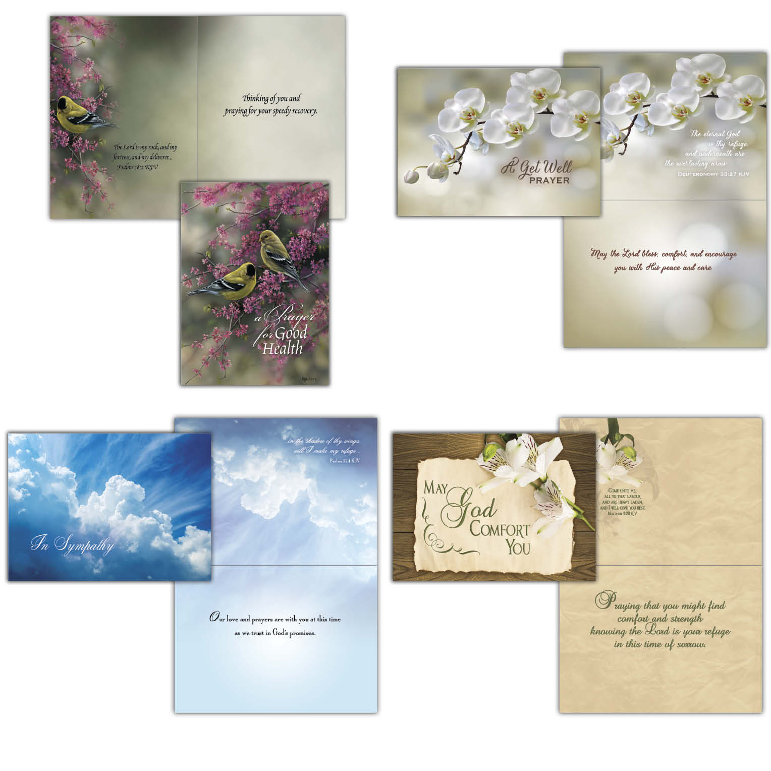 Occasions Get Well and Sympathy - Box of 12 Assorted Get Well and Sympathy Cards by Shared Blessings