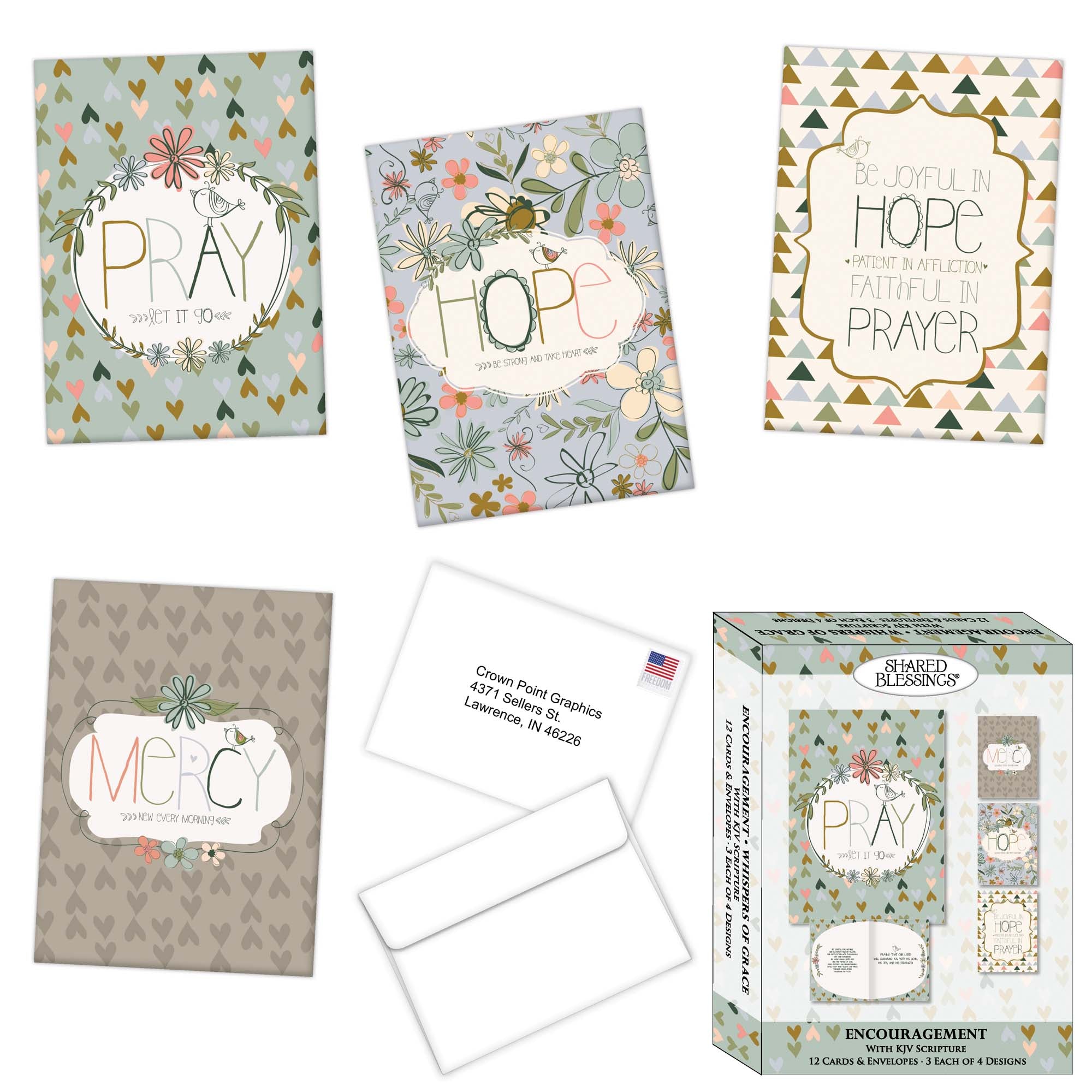 Religious Encouragement Cards with KJV Scripture | Whispers of Grace