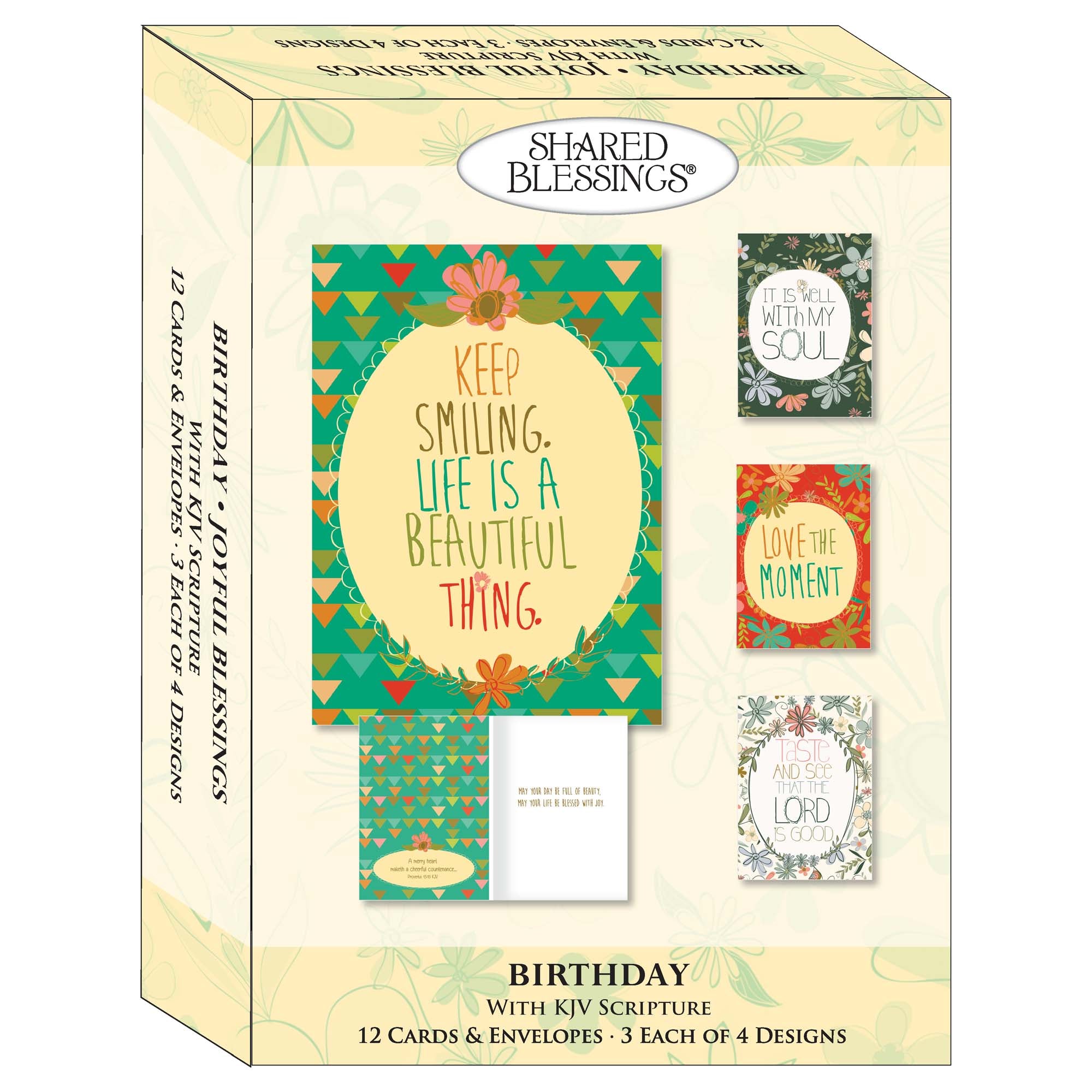 Floral KJV Christian Birthday Card Box | Joyful Blessings
