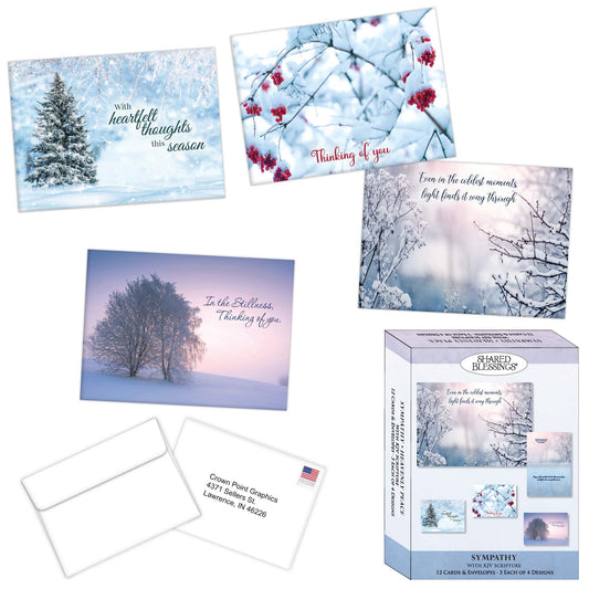 Religious Sympathy Cards with KJV Scripture | Heavenly Peace 12 Cards and Envelopes