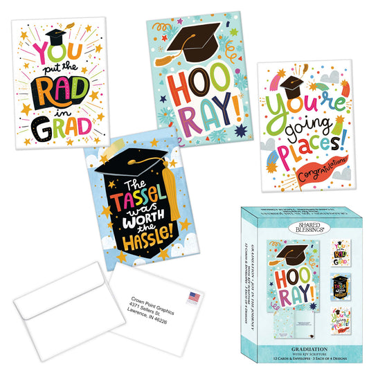 Religious Graduation Cards with Scripture |  Joy in the Journey 12 Cards and Envelopes