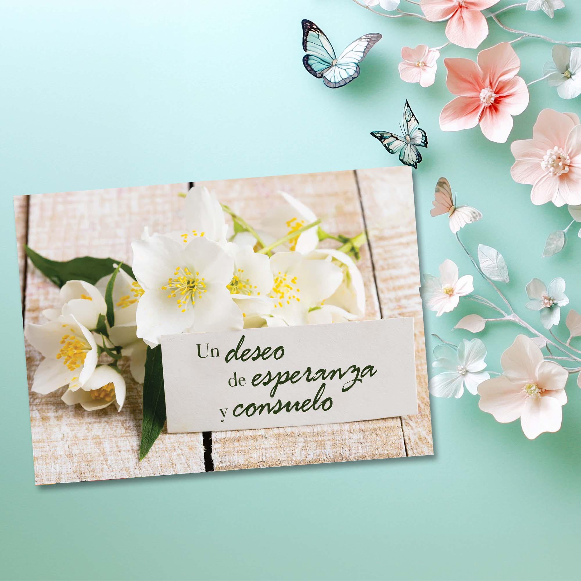 Christian Spanish Sympathy Cards by Shared Blessings, Flores Rústicas