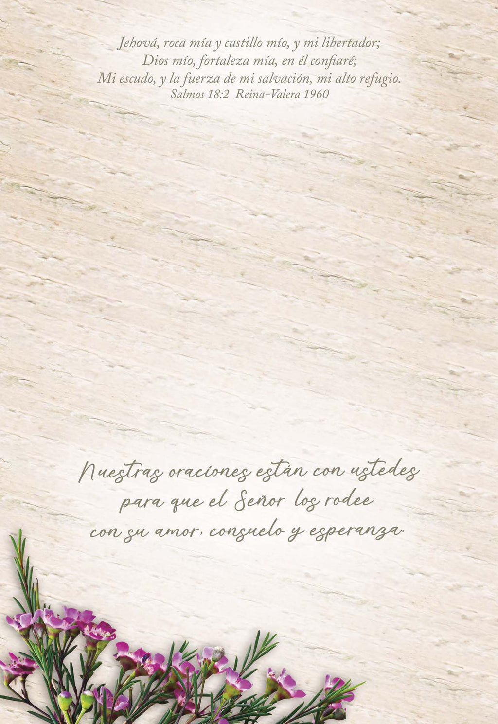 Christian Spanish Sympathy Cards by Shared Blessings, Flores Rústicas