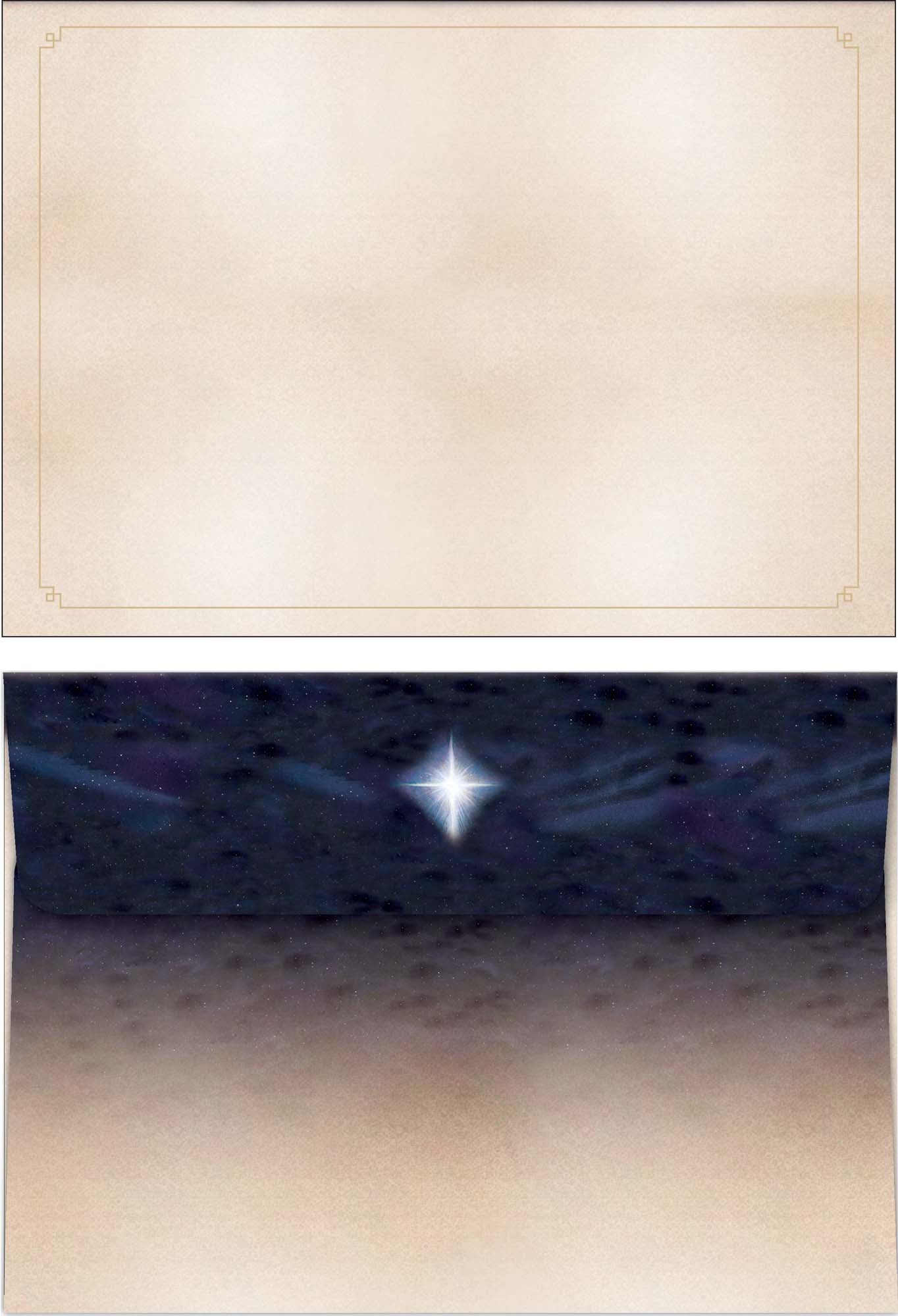 Envelope with gradient background and star on the flap