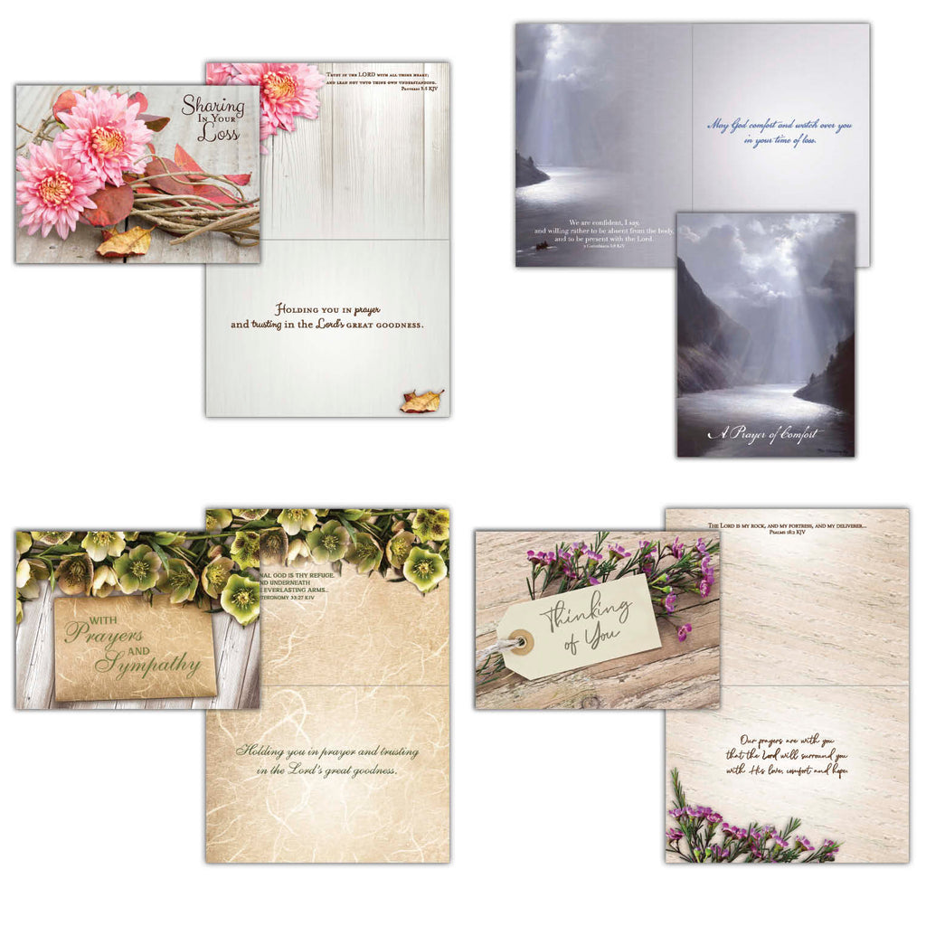 Religious Sympathy Cards | Thoughts of Sympathy - Box of 24 Assorted Sympathy Cards by Shared Blessings