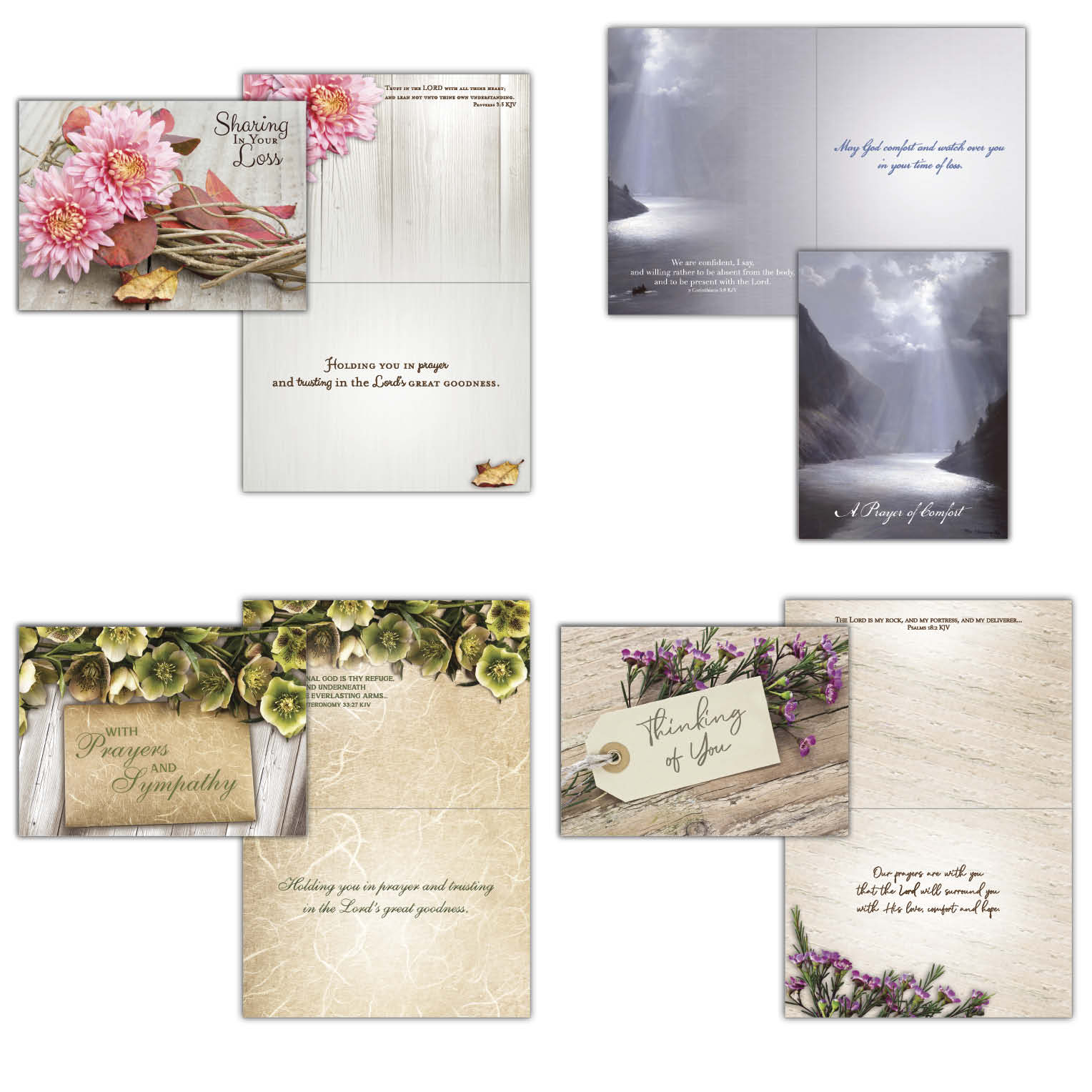 Religious Sympathy Cards | Thoughts of Sympathy - Box of 24 Assorted Sympathy Cards by Shared Blessings