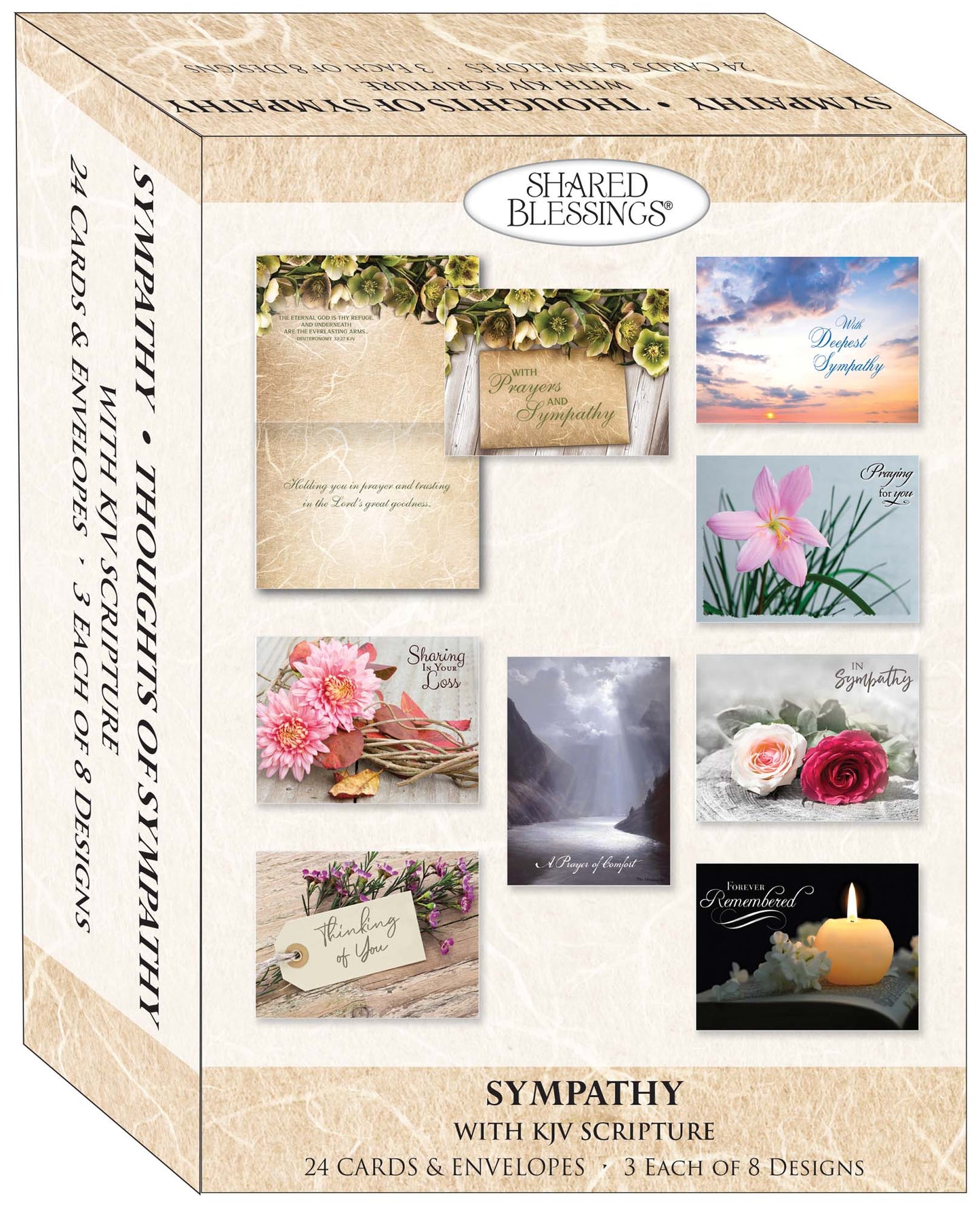 Thoughts of Sympathy - Box of 24 Assorted Sympathy Cards by Shared Blessings