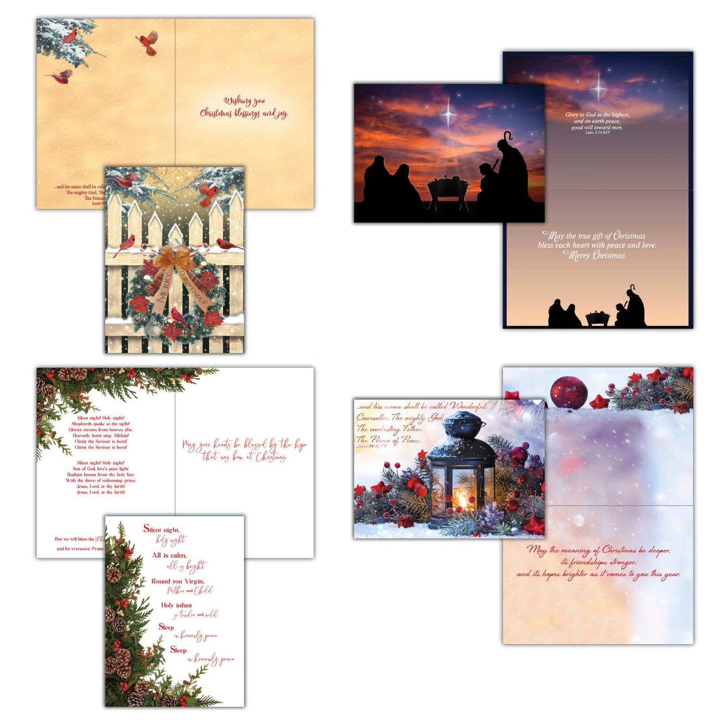 Large Boxed Christmas Card Assortment- Peace and Joy - 24 cards and envelopes