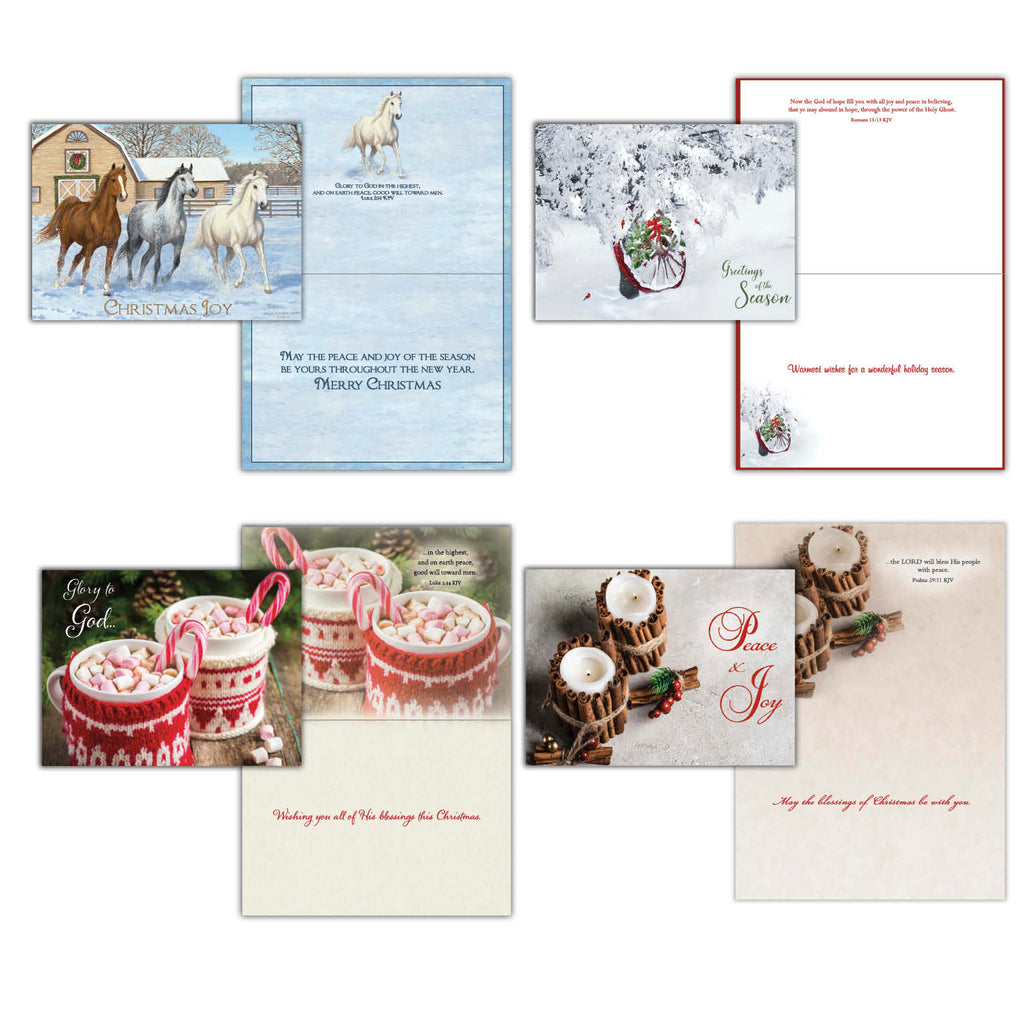 Large Boxed Christmas Card Assortment- Joyful Greetings - 24 cards and envelopes