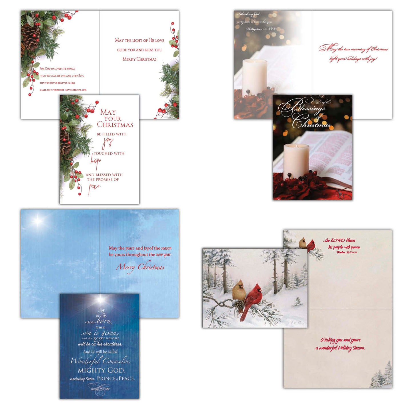 Large Boxed Christmas Card Assortment- Blessings of Christmas - 24 cards and envelopes