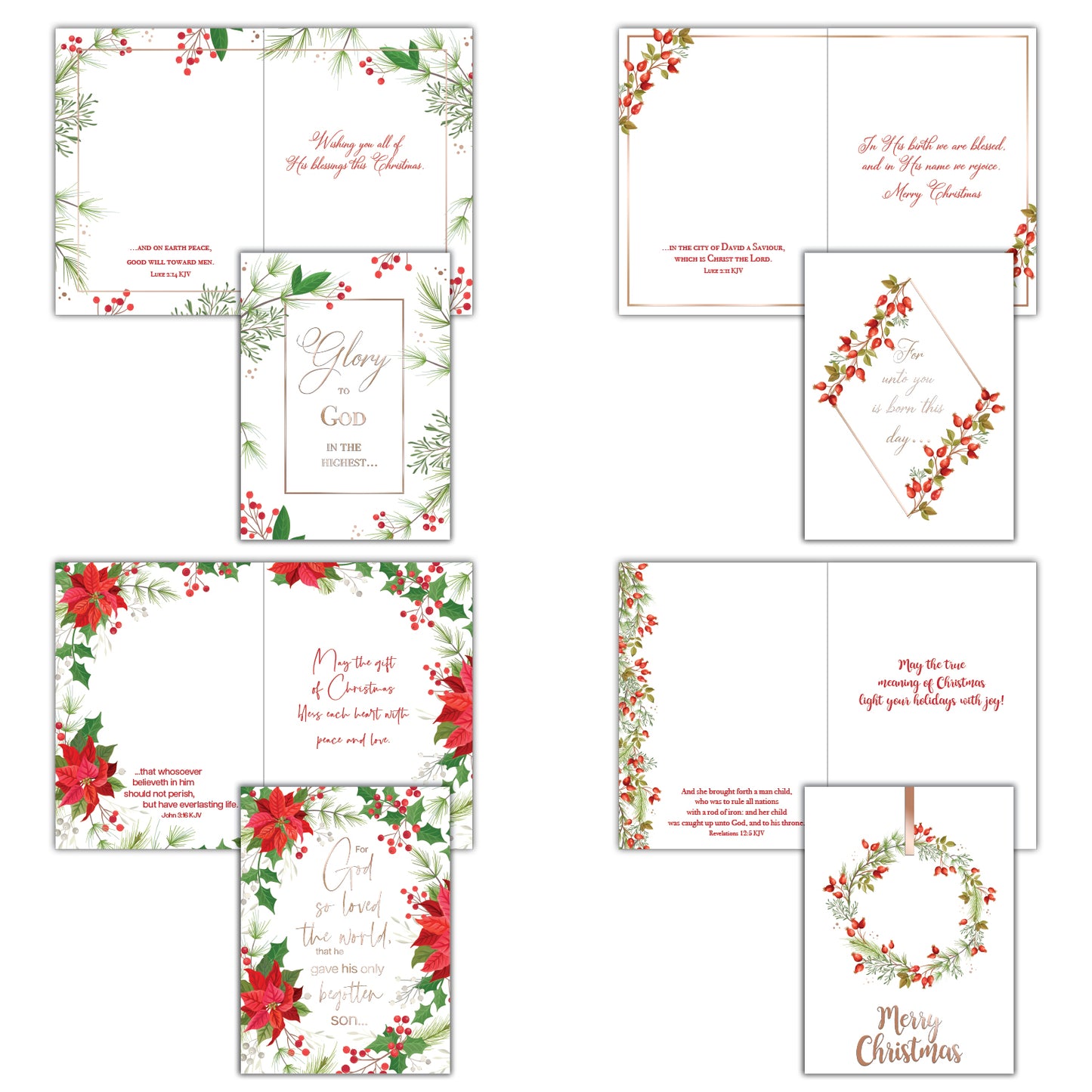 Assorted Boxed Christmas Cards - Merry Christmas - 12 Cards and Envelopes