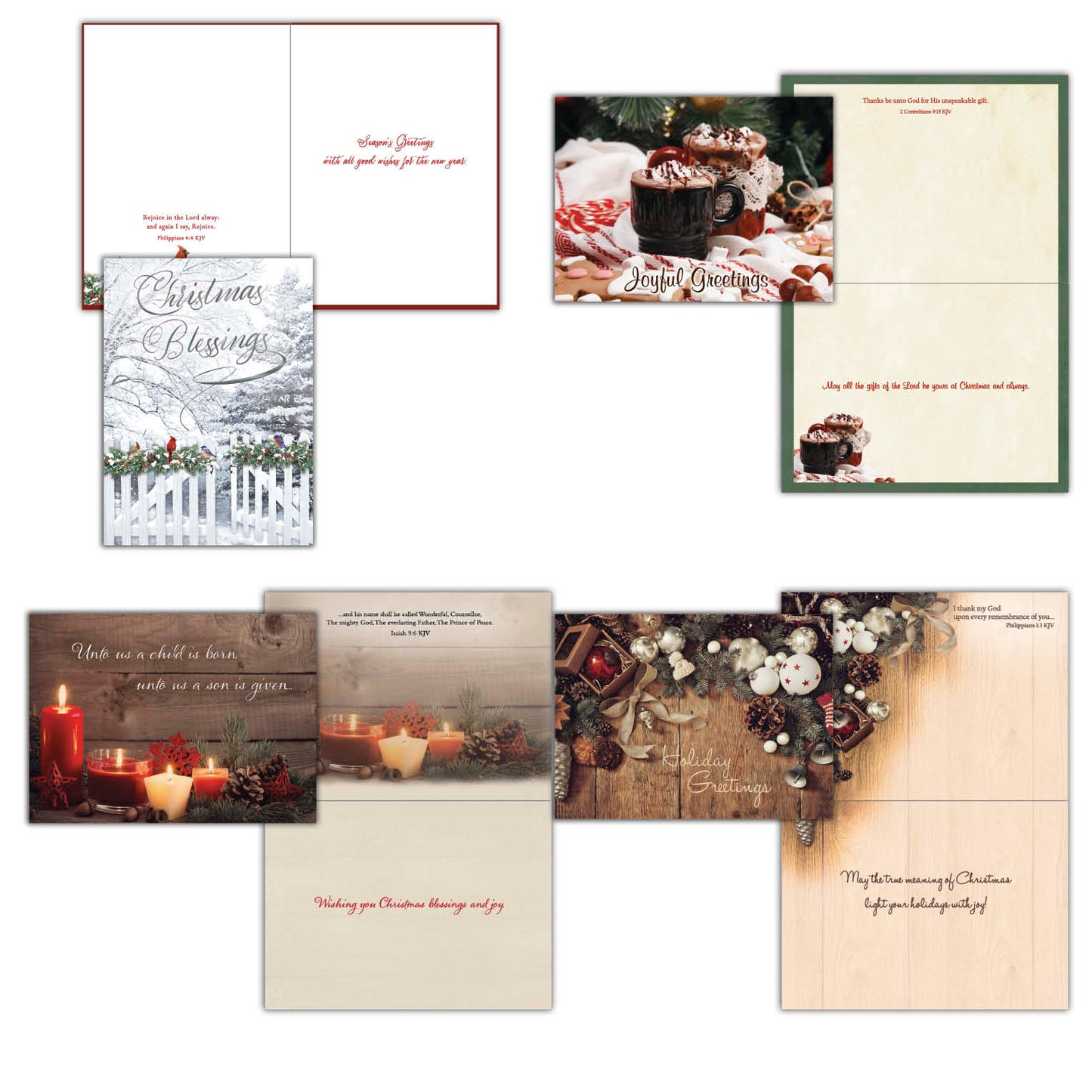 Extra Large Boxed Christmas Card Assortment - Christmas Greetings - 48 Cards and Envelopes