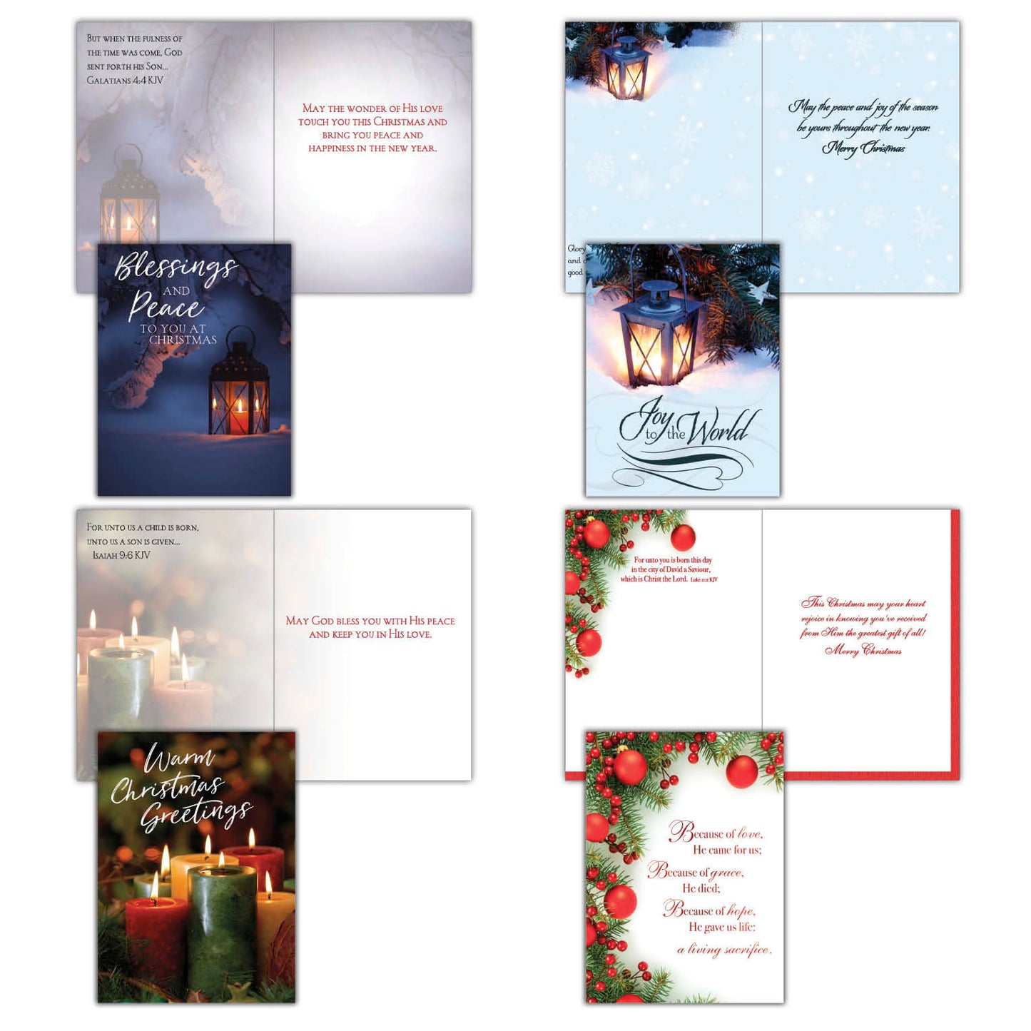 Extra Large Boxed Christmas Card Assortment - God's Blessings - 48 Cards and Envelopes