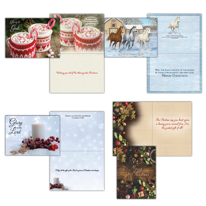 Extra Large Boxed Christmas Card Assortment - God's Blessings - 48 Cards and Envelopes