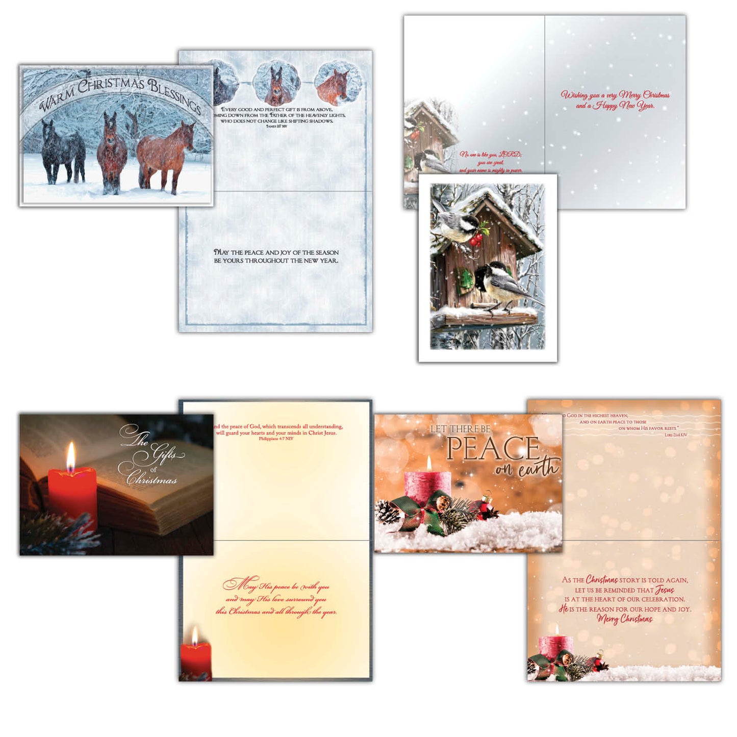 Extra Large Boxed Christmas Card Assortment - Christmas Wonders NIV- 48 Cards and Envelopes