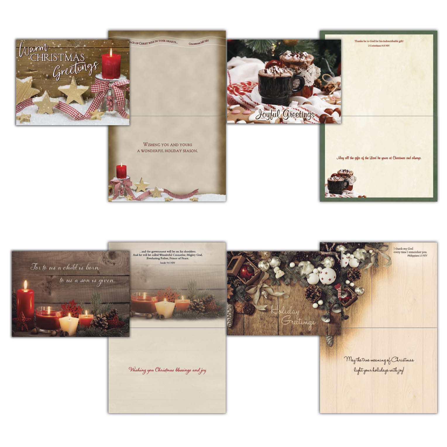 Extra Large Boxed Christmas Card Assortment - 4 Cards Varied selection