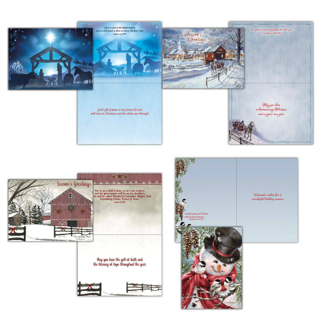 Extra Large Boxed Christmas Card Assortment - Wonderful Time of the Year - NIV- 48 Cards and Envelopes