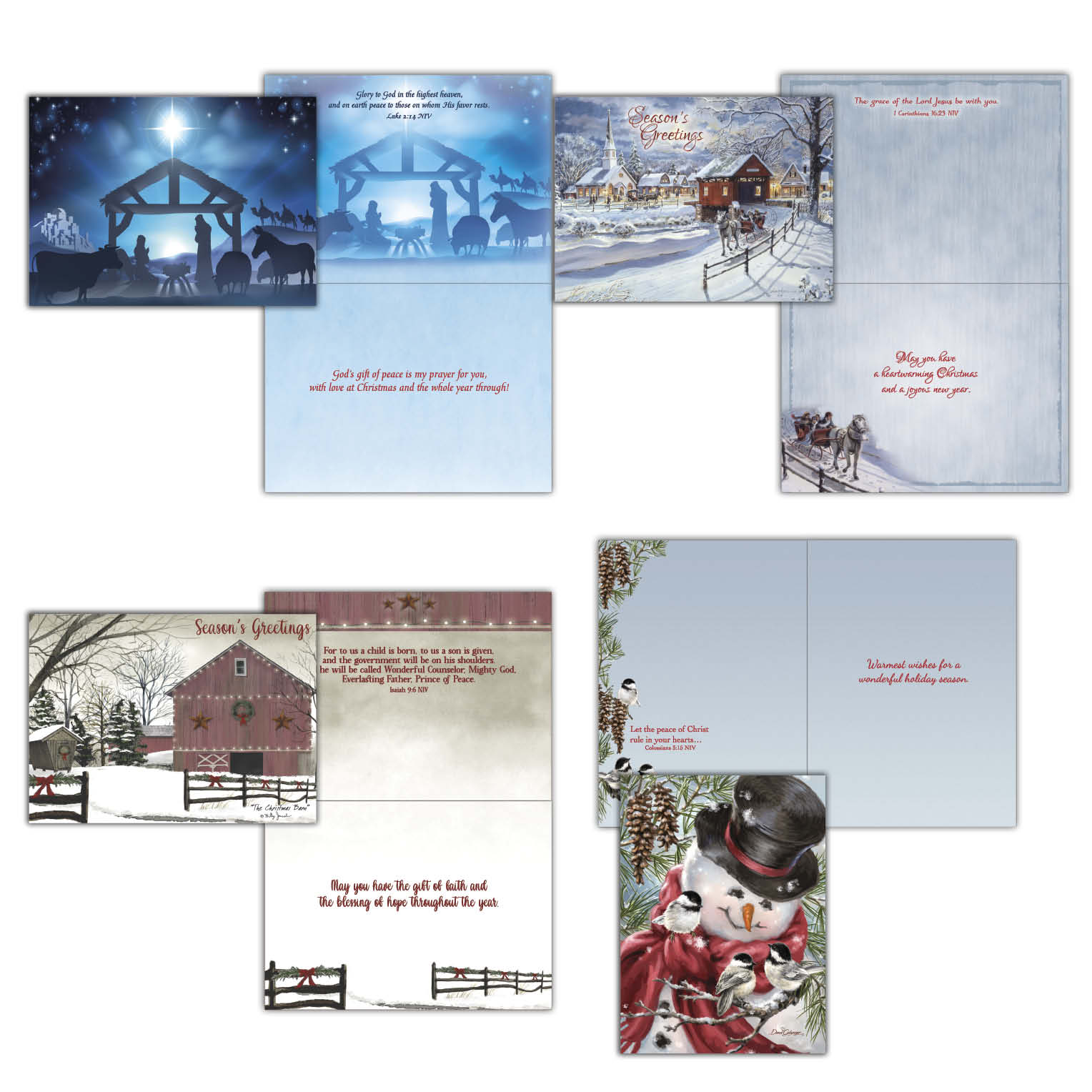 Extra Large Boxed Christmas Card Assortment - Wonderful Time of the Year - NIV- 48 Cards and Envelopes