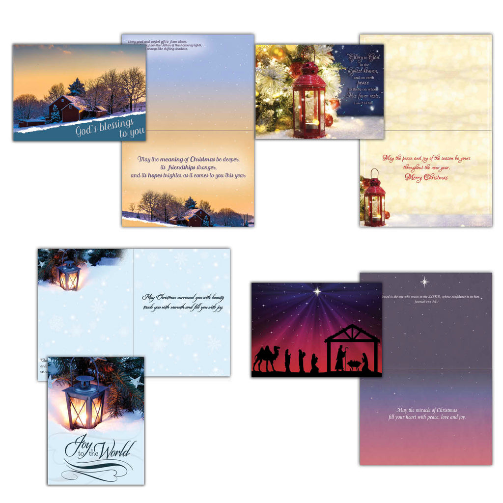 Extra Large Boxed Christmas Card Assortment - Wonderful Time of the Year - NIV- 48 Cards and Envelopes