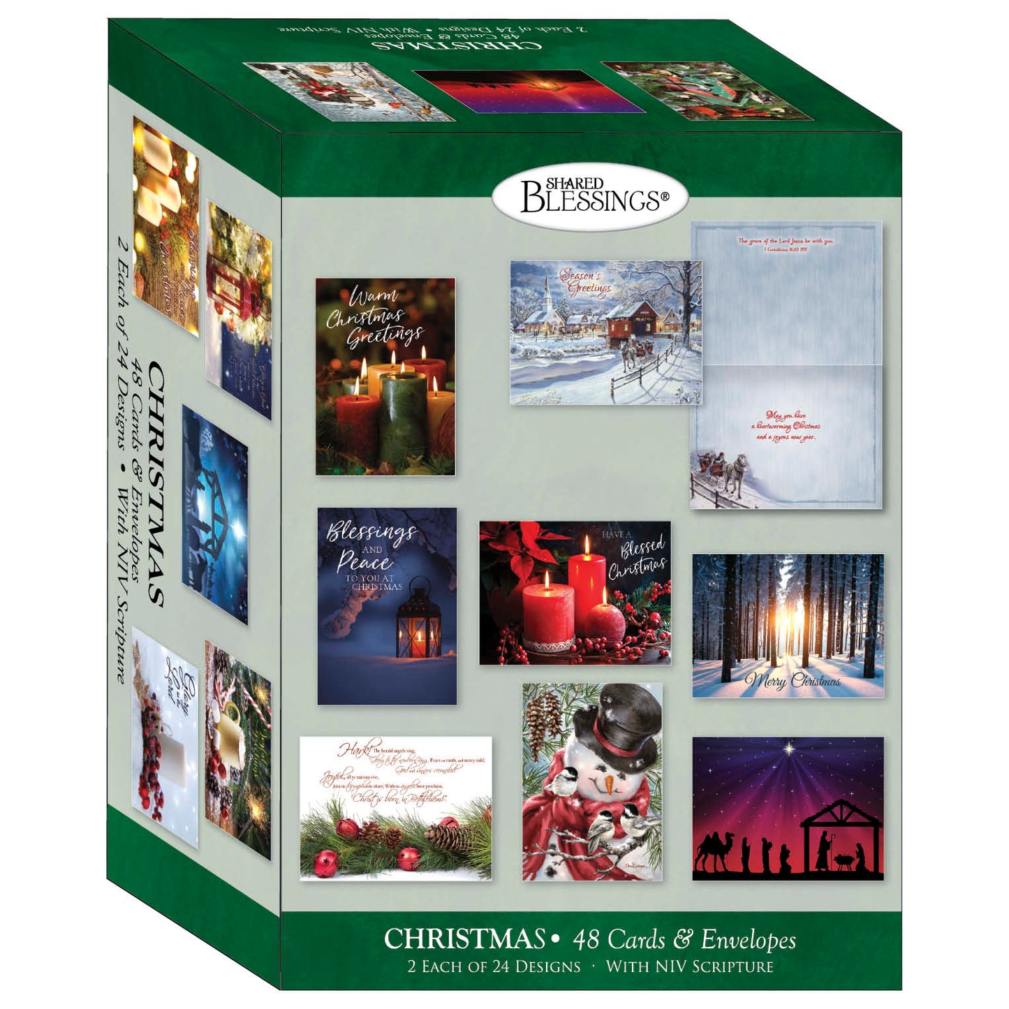Extra Large Boxed Christmas Card Assortment - Wonderful Time of the Year - NIV- 48 Cards and Envelopes