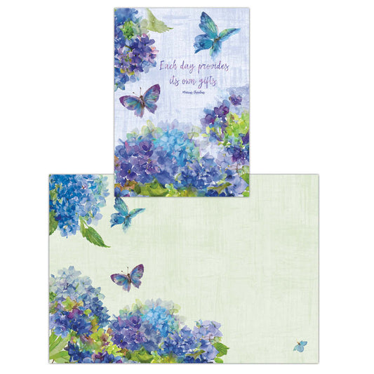 Hydrangeas and Butterflies - Inspiration Greeting Card