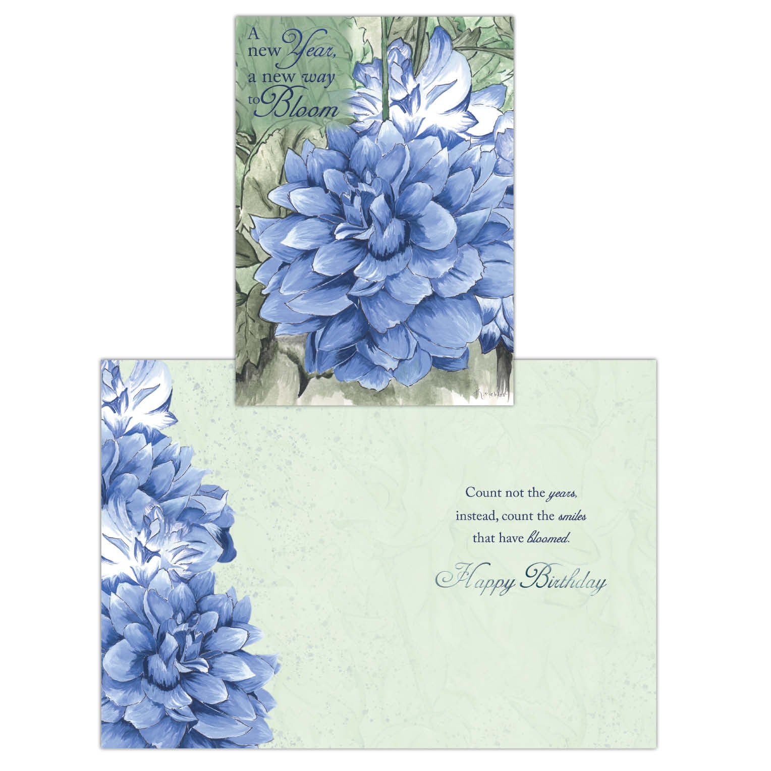 "A new year a new way to bloom" greeting card