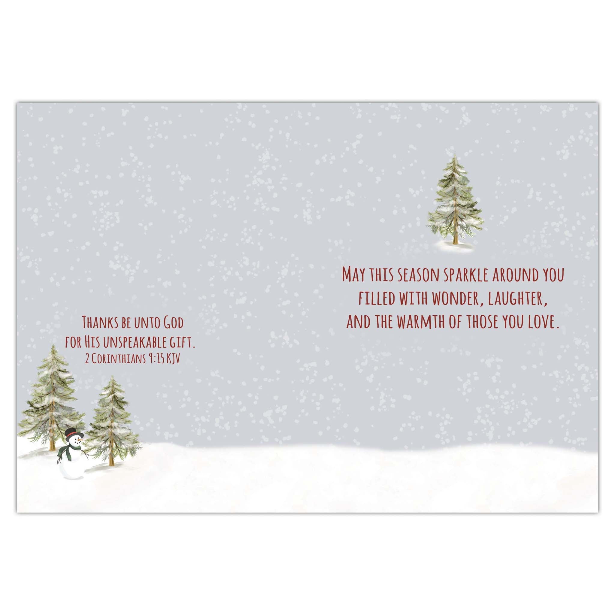 Verse and Scripture on interior of card