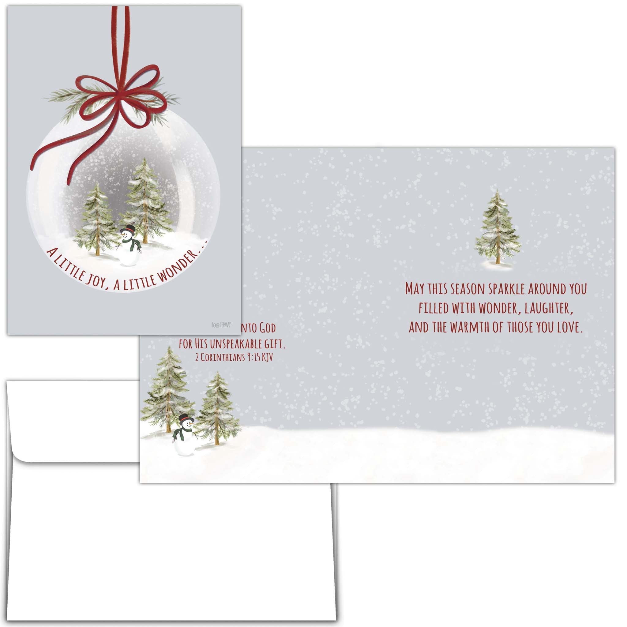 Front and interior of Christmas Card