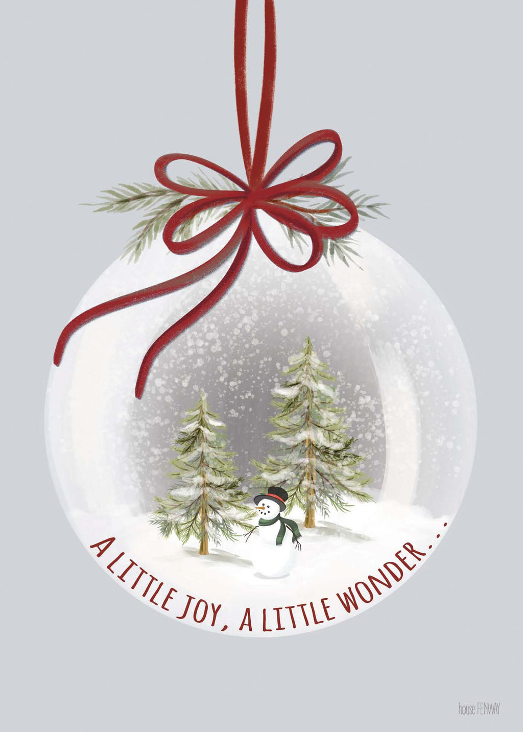 Front of card Christmas Snow Globe with Trees