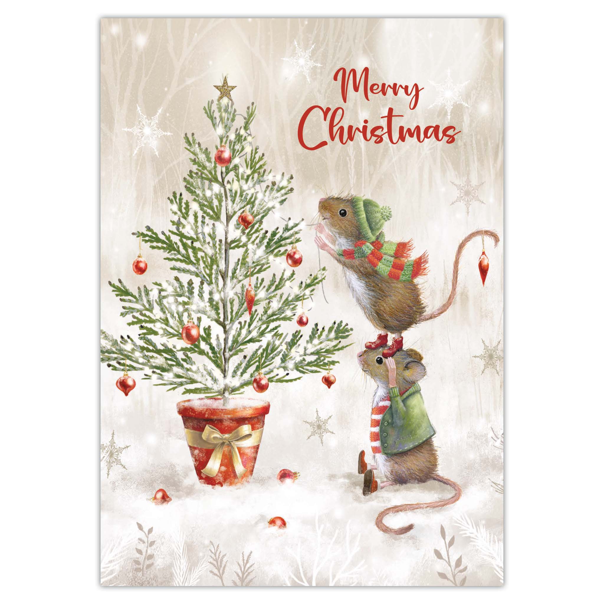 Front of Christmas Card with Mice