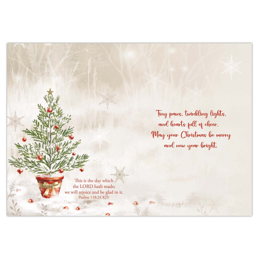 Decorated Interior of Religious Christmas Card
