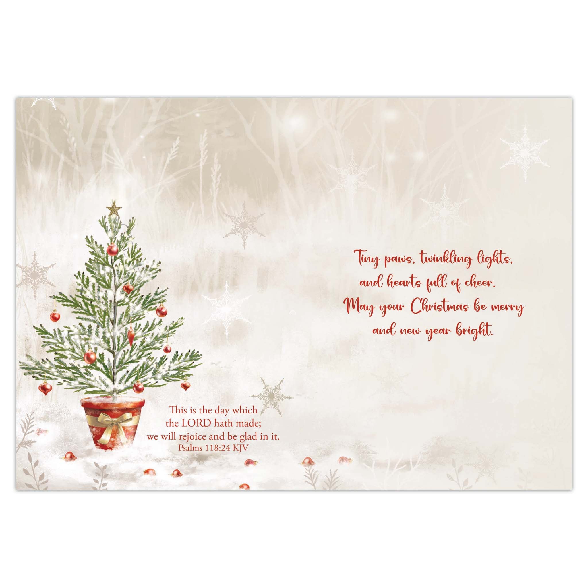 Decorated Interior of Religious Christmas Card