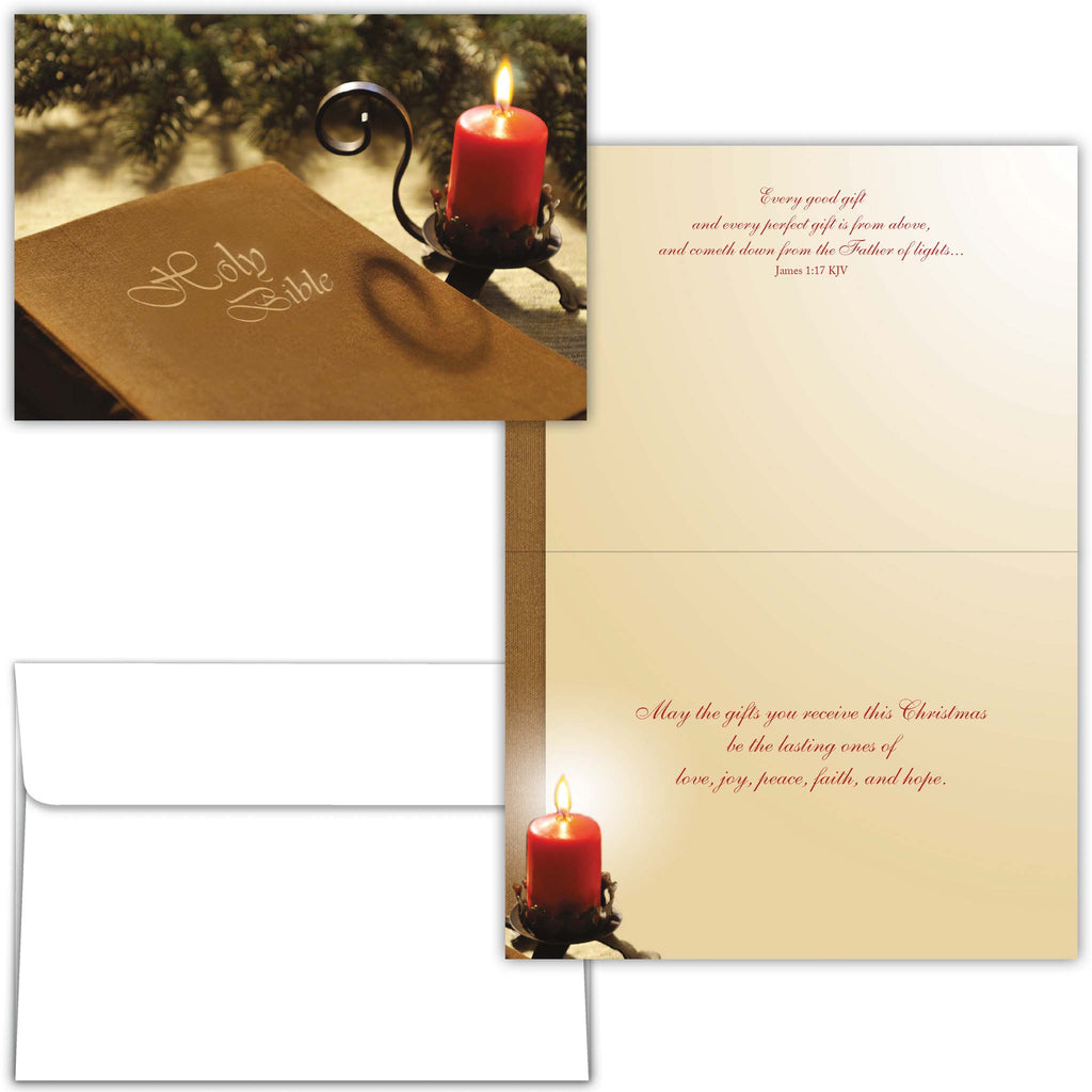 Front and Interior of Religious Christmas Card