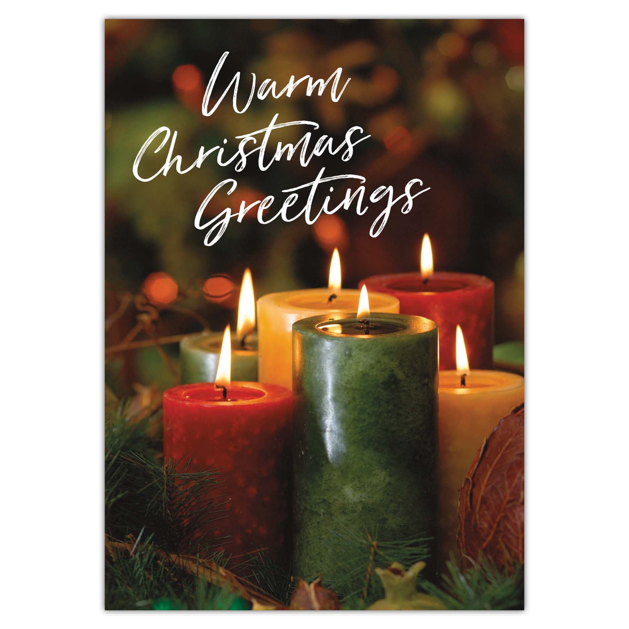 Front of Religious Christmas Card with Candles