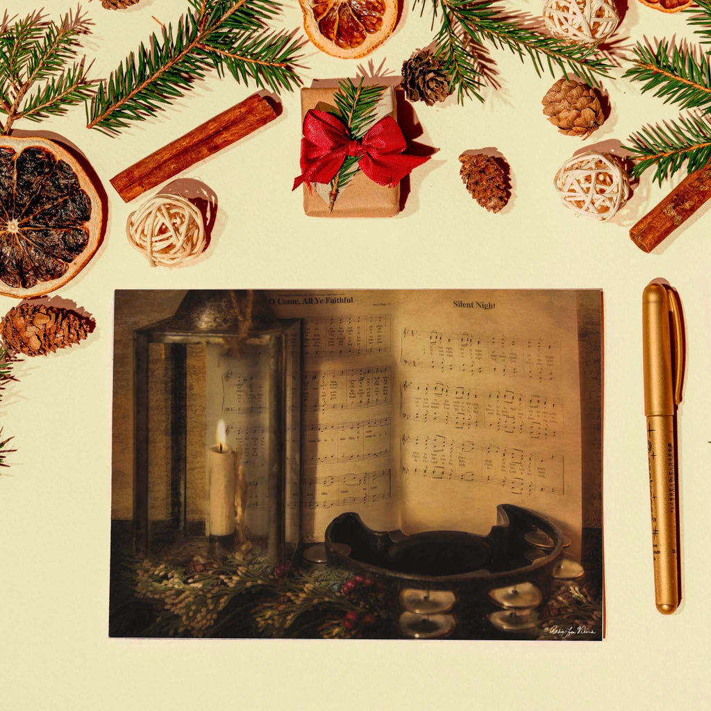 Christmas Card with Potpourri in Background 