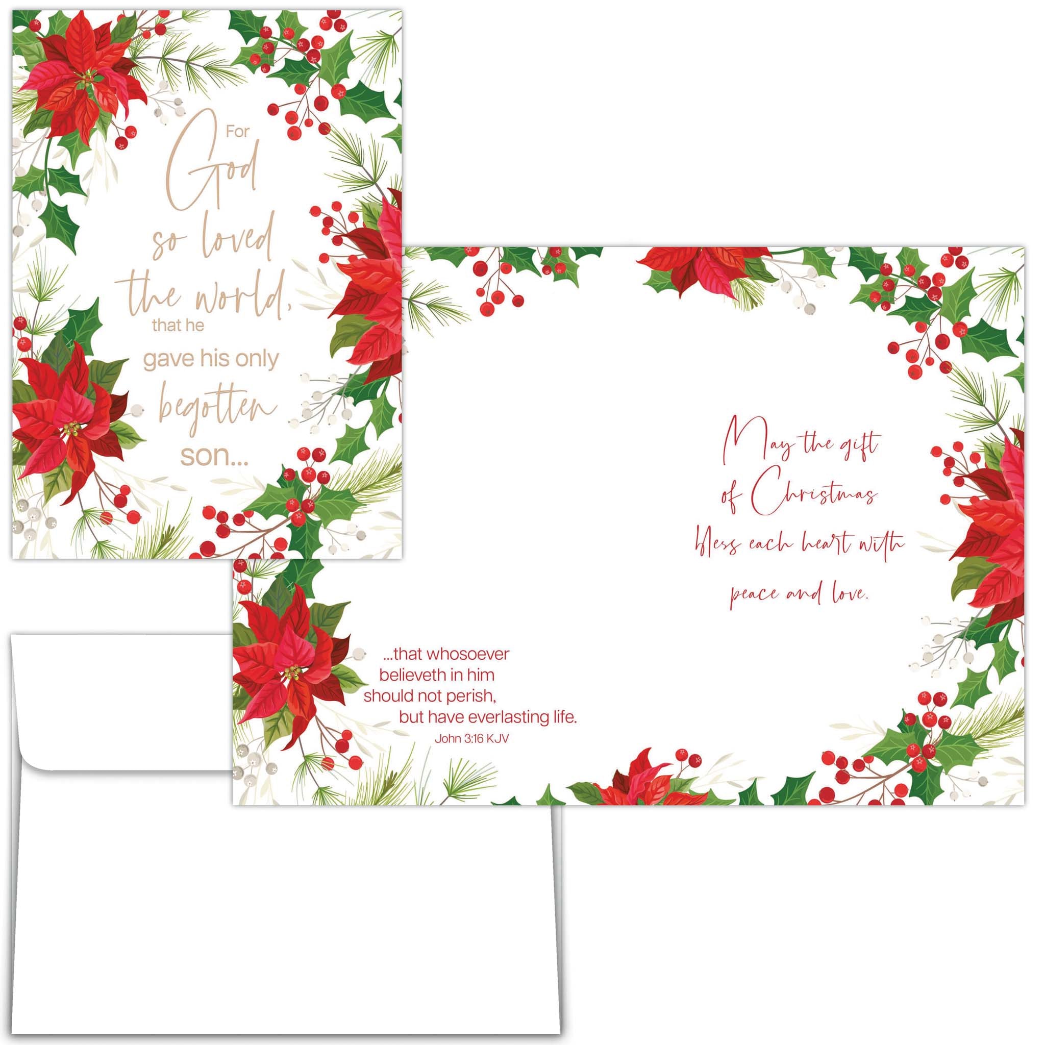 Front and Interior of Christian Christmas Card
