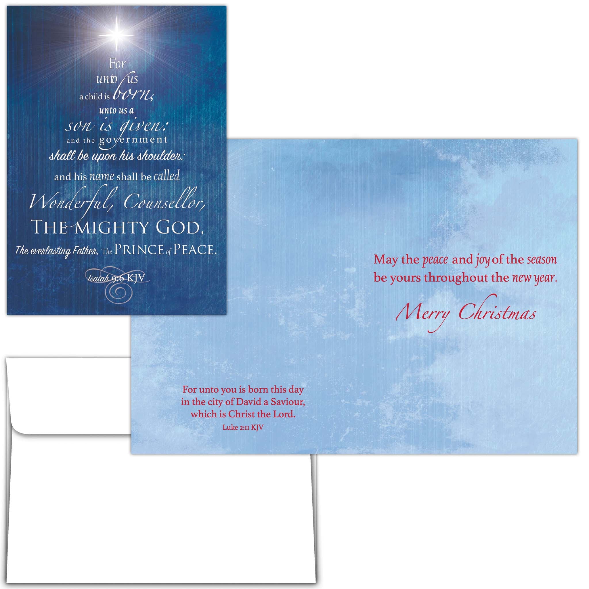 Front and Colored Interior of Christmas Card