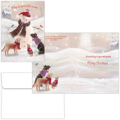 Letter to Snowman Christmas Card with KJV Scripture – Shared Blessings