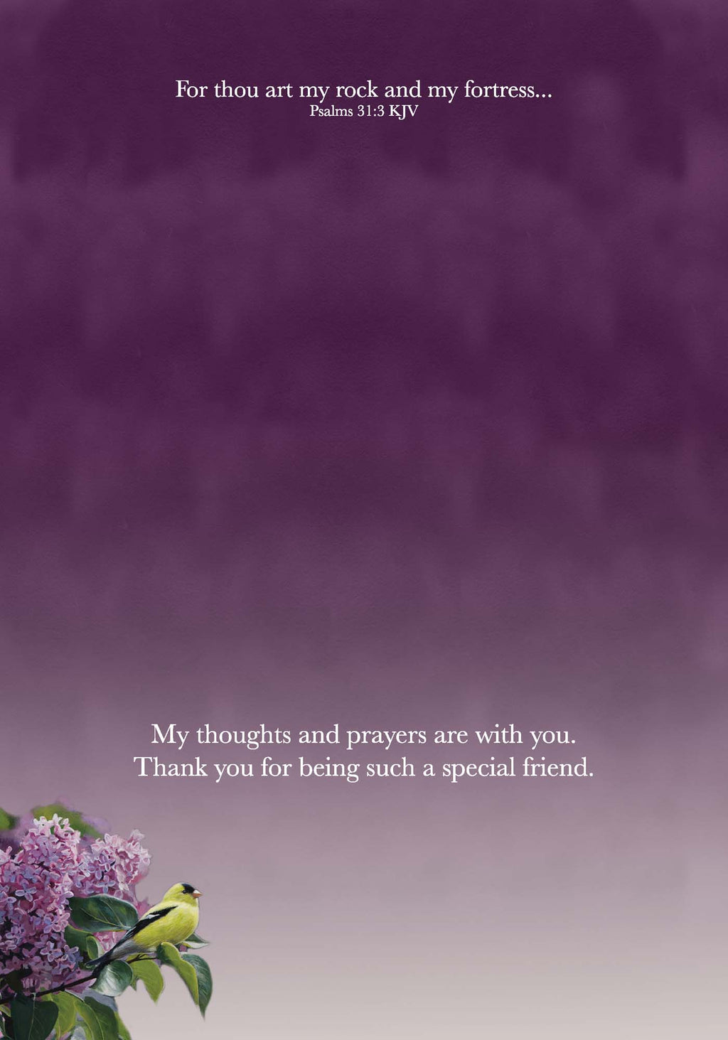 Christian Thinking of You Card | Goldfinch and Lilac