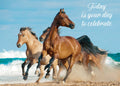 Christian Birthday Card | Horses Running by the Ocean