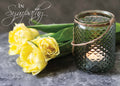 Religious Sympathy Card | Candle and Yellow Flowers