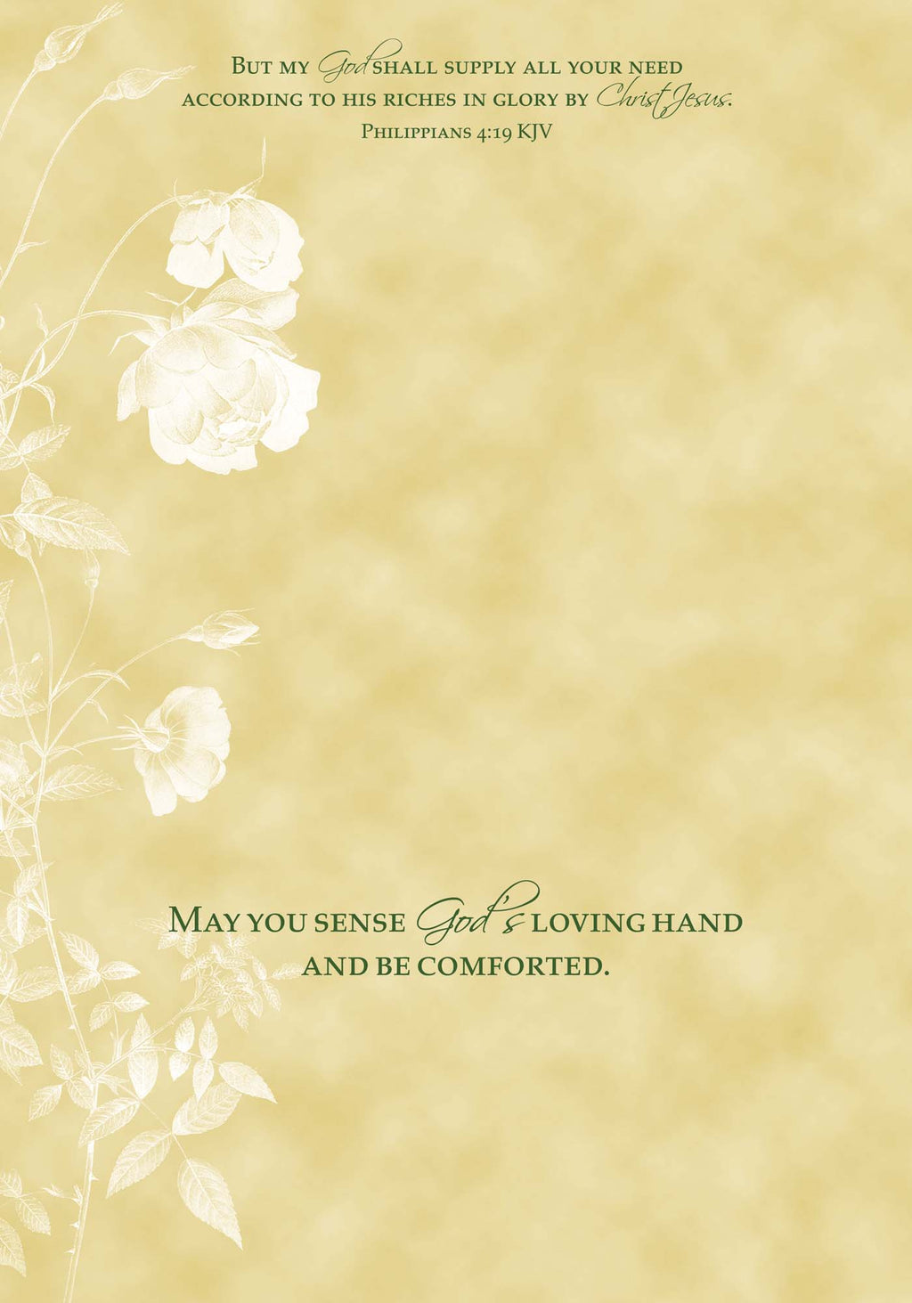 Religious Sympathy Card | Candle and Yellow Flowers