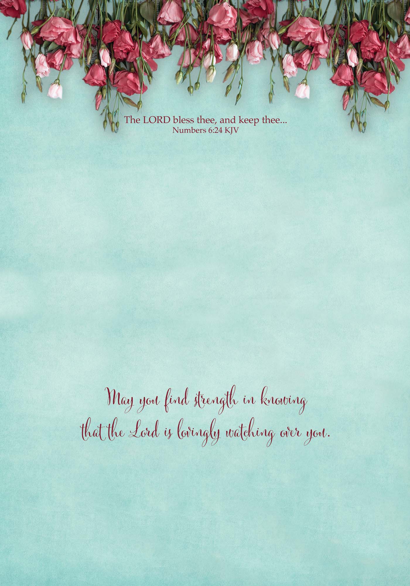 Tea Cup & Pink Roses Christian Thinking of You Card