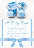 Religious New Baby Card - Blue Booties