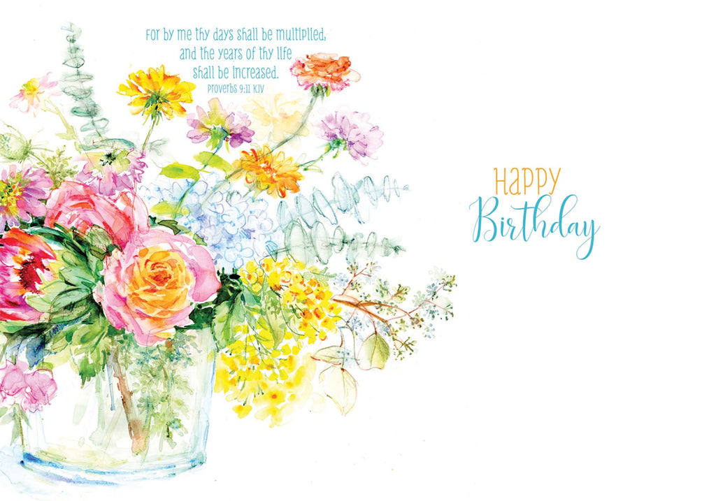Christian Birthday Card | Botanical Flowers